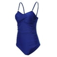thumbnail image 4 of MKLEKYY Swimsuits for Women Women's Bandeau Swimsuits Front Swimwear Strapless Ruched Bathing Suits, 4 of 5