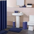 thumbnail image 4 of 24 PCS Nave Blue Bathroom Accessories Set with Shower Curtain and Rugs, Bathroom Sets with Extra Soft and Absorbent Bath Rugs Shower Curtain Bathroom Accessory for Bath, 4 of 6