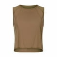 thumbnail image 1 of Playeras,Blusas y Tops,Ropa para Mujer Camisetas Sin Mangas Mujer Traje de yoga con espalda hueca para mujer, camiseta sin mangas corta ligera para deportes de fitness (Coffee, M), 1 of 5