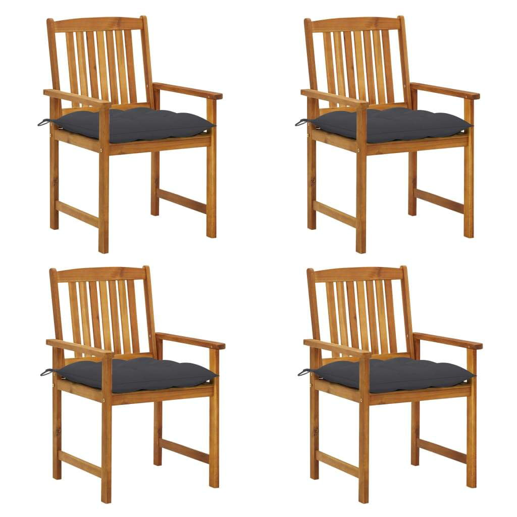vidaXL Solid Acacia Wood Director's Chair Outdoor Patio Furniture Folding Seat