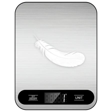 Food Scale, 22lb Digital Kitchen Scale Weight Grams and Ounces for Baking Cooking and Meal Prep, Stainless steel materials & LCD display, 6 Units with Tare Function(Battery not included)