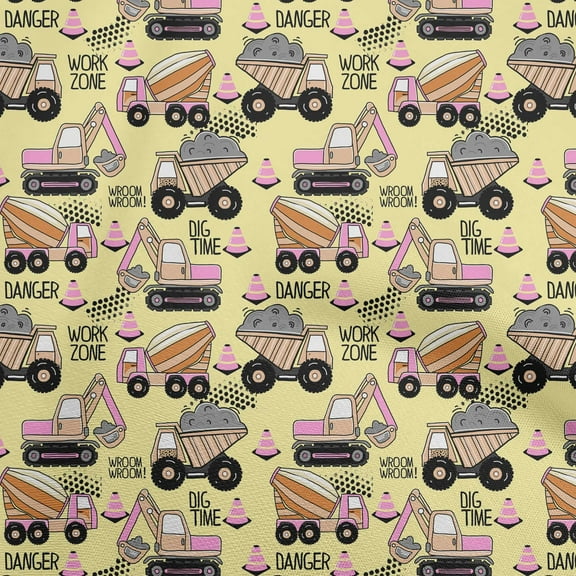 oneOone Viscose Chiffon Medium Yellow Fabric Truck Fabric For Sewing Printed Craft Fabric By The Yard 42 Inch Wide