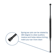 Jeexi Ear Wax Removal Tool + Ear Pick Scoop Cleaner + 16 Removable Tips, Smart Spiral Swab Q Grips Ear Cleaning Soft Silicone Remover Tool Kit + 16 Replacement Heads