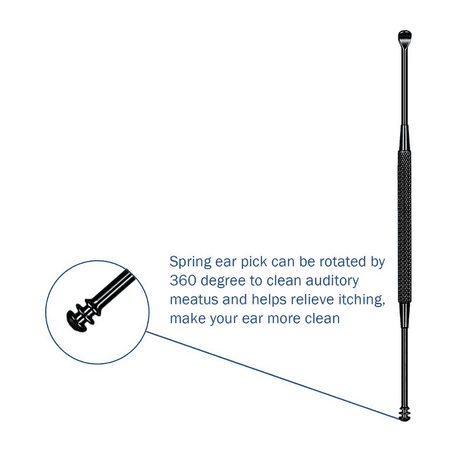 Jeexi Ear Wax Removal Tool + Ear Pick Scoop Cleaner + 16 Removable Tips, Smart Spiral Swab Q Grips Ear Cleaning Soft Silicone Remover Tool Kit + 16 Replacement Heads