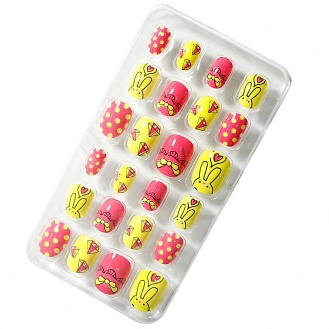 Vogacara 1 Juego de limas de longitud media para uñas de niños, prensa mate en palo, calcomanías de arte de Color sólido, suministros de salón, Kit Juegos de manicura Trece Vogacara CE011887-13