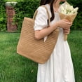 thumbnail image 4 of Sac à Main pour Femme en Paille Tressée Été Plage Mode Fourre-Tout Vacances Sacs de Magasinage Sac à Main, 4 of 7