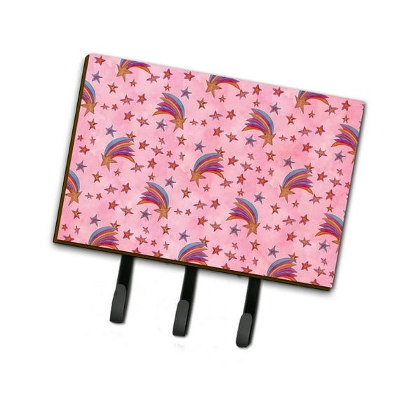 Watercolor Shooting Stars on Pink Leash or Key Holder