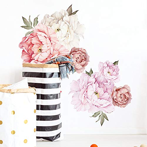 Details about / Flower Wall Stickers Peony Vinyl Wall Art Stickers Wall Decals Floral Sticker