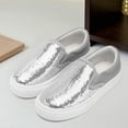 thumbnail image 2 of Unisex Adult Glitter Slip-On Shoes Fashion Low Top Sparkly Sneakers Casual Shiny Sequin Tennis Walking Shoes, 2 of 7