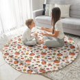 thumbnail image 3 of Fall Pumpkins Leaves Pattern Round Blanket,Comfortable Soft Flannel Throw Blanket,All Season,Warm Lightweight Blankets for Sofa Bed Couch Living Room Chair 60"x60", 3 of 5