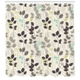 thumbnail image 3 of Ambesonne Floral Shower Curtain, Doodle Leaves Earth Tone, 69"Wx84"L, Dark Taupe Coconut, 3 of 3