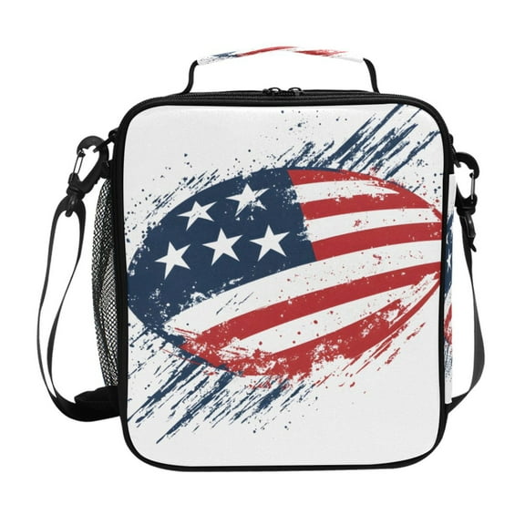 ALAZA American Football Lunch Box Insulated Lunch Bag Reusable Thermal Cooler Tote School Picnic