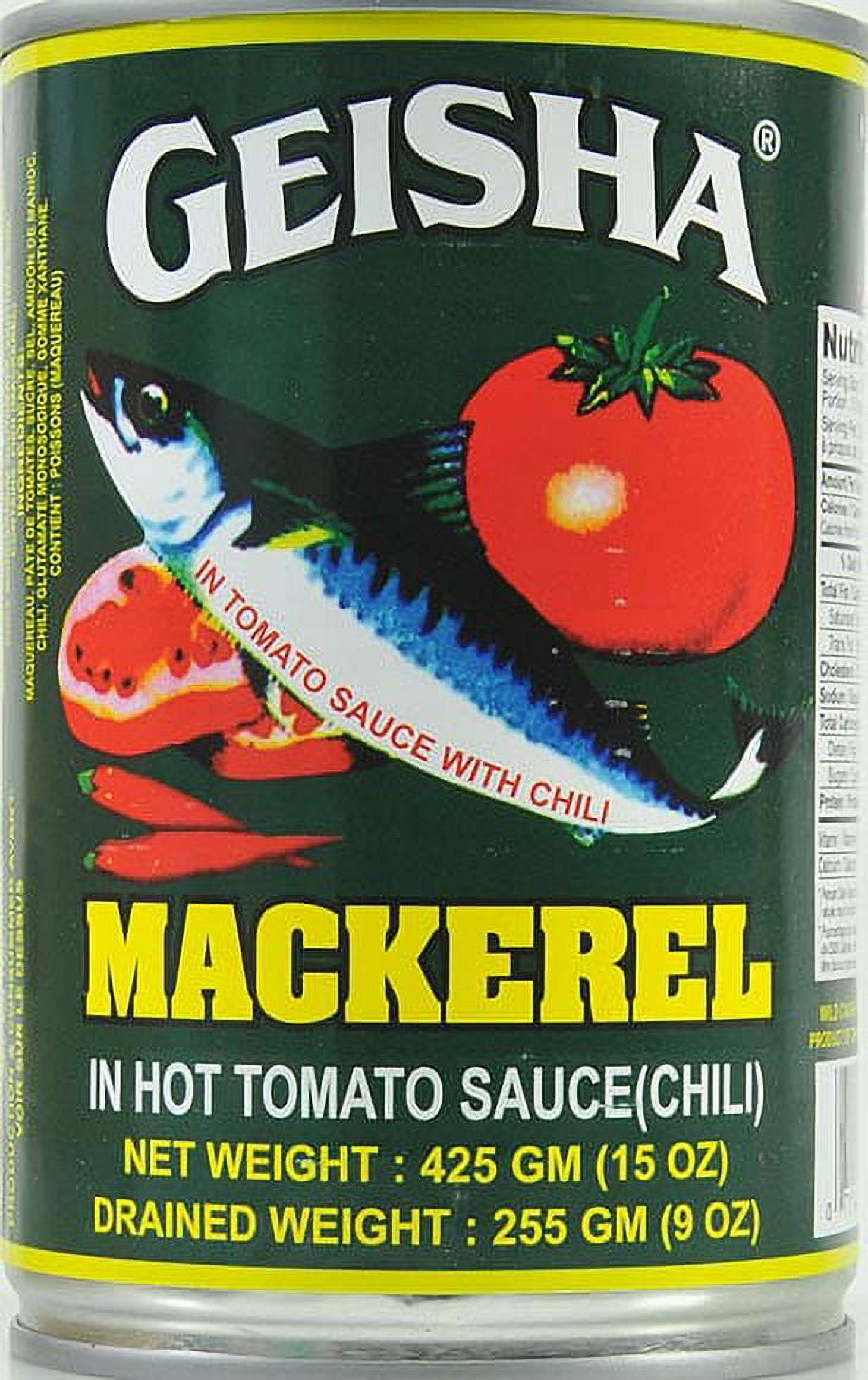 (2 pack) Geisha Mackerel in Tomato Sauce with Chili, 15 oz, in a Can