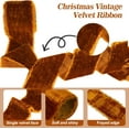 thumbnail image 6 of 3 Roll 3 Yard Christmas Silk Velvet Ribbon, Vintage Velvet Wrapping Ribbon Raw Edge Fringe Ribbon for Xmas Bow Wreath Wrapping Floral Bouquets, 6 of 7