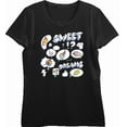 thumbnail image 4 of Sweet Dreams Stickers Sweet Foods Women's Black Crew Neck Short Sleeve Top-Small, 4 of 6