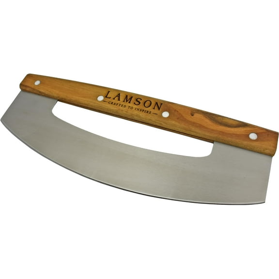14" Pizza Cutter and Rocker with Solid Walnut Handle