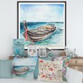 thumbnail image 2 of Designart 'Little Boat At The Lake Shore' Nautical & Coastal Framed Canvas Wall Art Print, 2 of 5