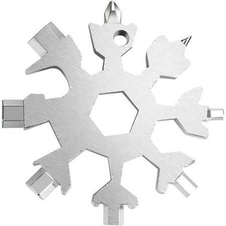 18 in 1 Snowflake Multitool Tools Gifts for Men Stocking Stuffers Dad Gifts Cool Gadgets for Men Stainless Steel Bottle Opener/Flat Phillips Screwdriver Pocket Size