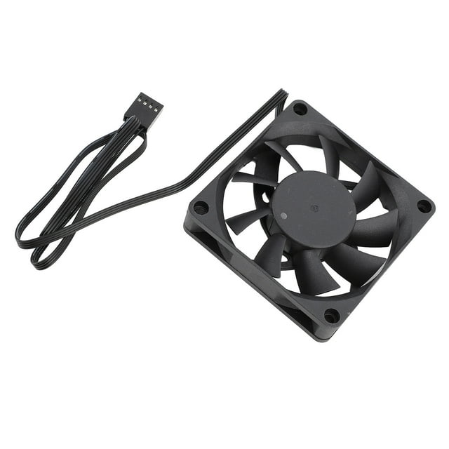 Ventilador PWM, Negro Silencioso PWM Control Inteligente De Temperatura PBT Ventilador Con Caja De PC Con Doble Rodamiento De Bolas Para Oficina