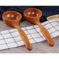 thumbnail image 2 of NICEXMAS Handmade Brown Wood Cooking Scoop Kitchen Utensil Soup Ladle with Hanging Hole for Easy Storage, 2 of 6