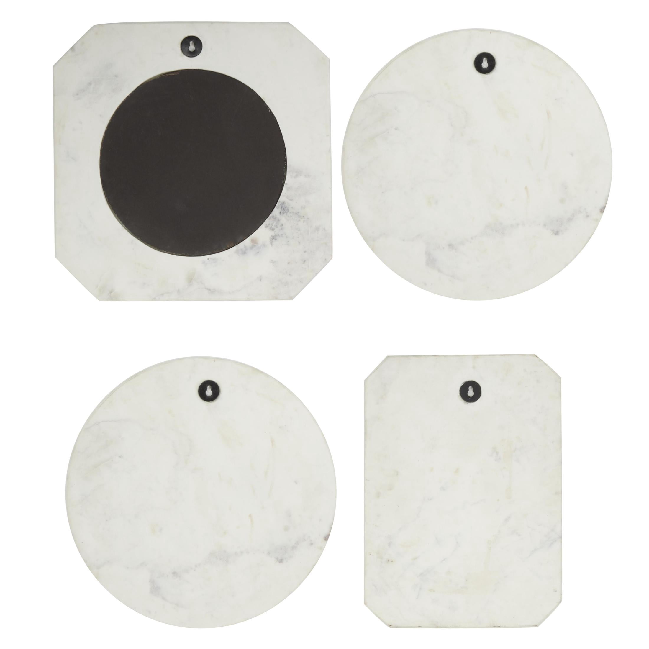 DecMode 16"H White Wall Mirror, Set of 4