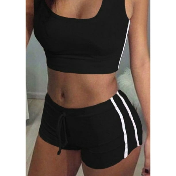 Women Yoga Set Running Bra Pant Gym Workout Fitness Clothes Tight Sports  Wear 