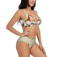 thumbnail image 2 of Rocae Christmas Card With Gnomes for Bikini Set for Women Two Piece Sexy High Swimsuits Split Crossover Bikini X-Large, 2 of 9