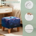 thumbnail image 7 of Jiueut Butterfly Daisy Print Footstool Cover, Comfortable Footrest Sofa Slipcover Washable Cushion for Ottoman with Elastic Buttom for Living Room, 7 of 7