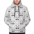 thumbnail image 2 of Bingfone Panda Bear Men's Drawstring Hoodie Long Sleeve Pocket Sweatshirts-Small, 2 of 6