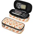 thumbnail image 1 of wonima02 Flowers And Foxes Large Pencil Case, Pencil Pouch With Zipper Compartments Stationery Pencil Bag For Kids Teens Students School Supplies, 1 of 1