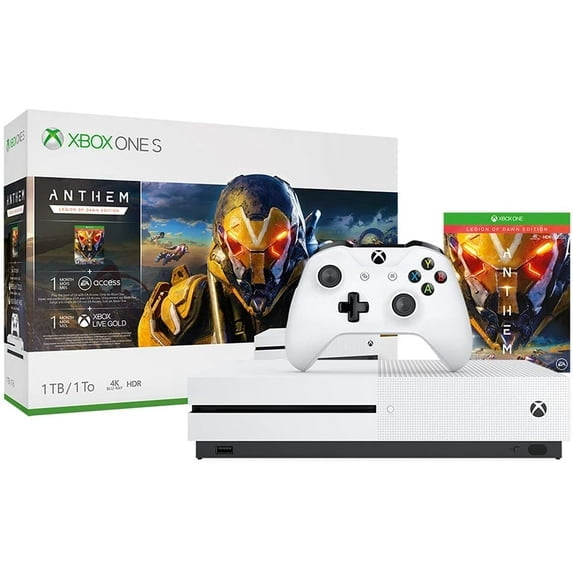 Microsoft Xbox One S 1TB Anthem Bundle, White, 234-00938