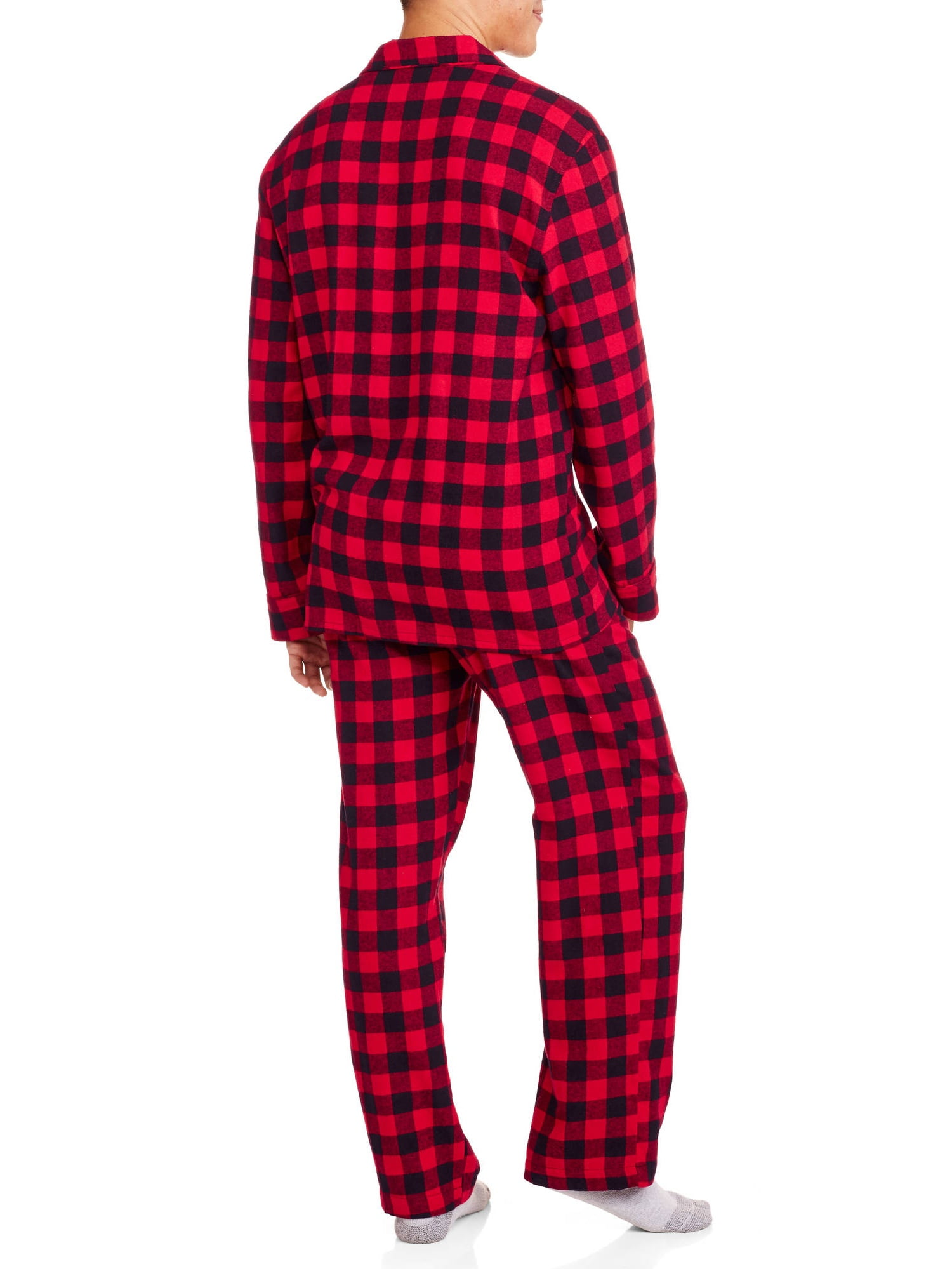 KingSize Men's Big & Tall Plaid Flannel Pajama Set - Tall - 2XL, Red  Buffalo Check Pajamas