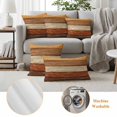 thumbnail image 6 of Farmhouse Burnt Orange Brown Outdoor Waterproof Pillow Covers, Vintage Wooden Striped Decorative Square Throw Pillowcase Sofa Cushion Sham for Patio/Couch/Chair, 20"x20" 2 Pack, 6 of 8