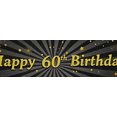 thumbnail image 4 of Gold Black Happy 60th Birthday Banner Party Celebration Background Balloon Backdrop Photography Props Decorations Event Supplies, 4 of 8