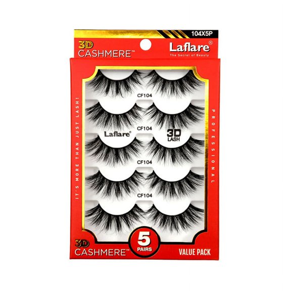 Laflare 3D Cashmere False Eyelashes,Ultra soft & Cruelty free 5 Pairs