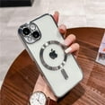 thumbnail image 6 of Magnetic Case for iPhone 14 Plus Case [Compatible with MagSafe] Camera Lens Protector Plating Luxury Cover for Women Men Clear Soft TPU Shockproof Protective Phone Case - Silver, 6 of 12