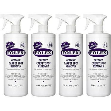 4 Pack Folex Instant Carpet Spot Remover Carpet Cleaner - 32 oz - Removes Pet Accidents, Grease, Red Wine and More