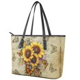 thumbnail image 3 of ZUXONGSY Retro Sunflower Butterfly Print Handbag for Women Multifunctional Top Handle Tote Bag Fashion Shoulder Bag with Zippered for Business Shopping, 3 of 6