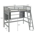 thumbnail image 2 of Ktaxon Twin Size Loft Bed with Desk, Wooden Loft Bed with Shelves, Ladder, for Kids Teens Adults (Gray), 2 of 9