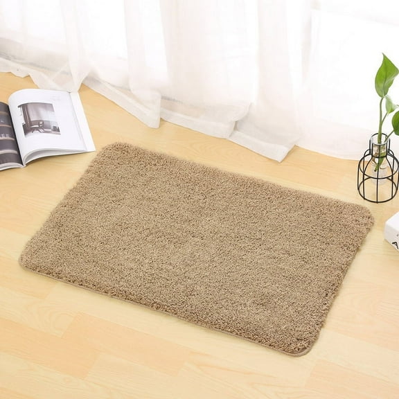 Namzi Luxury Bathroom Rug Mat, Extra Soft and Absorbent Microfiber Bath Rugs, Non-Slip Plush Shaggy Bath Carpet, Machine Wash Dry, Bath Mats for Bathroom Floor,High plush（light brown）