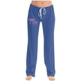 thumbnail image 1 of Pincandy Women's Fashion Bow Print Elastic Waist Pants - Drawstring Detail for Loungewear, 1 of 5