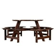 thumbnail image 6 of 8 Person Outdoor Picnic Table with Umbrella Hole | Great for Sunny and Rainy Outdoor Meals | Natural Wood Grain Design | Offers Ample Seating Space, 6 of 6