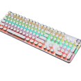 thumbnail image 1 of HLONK Mechanical Gaming Keyboard  White Mechanical Steampunk Typewriter RGB Keyboard  30 Kinds of Cool Light Effects  Double Control Knob  Game Full Key Macro Programming for Laptop Deskt, 1 of 3