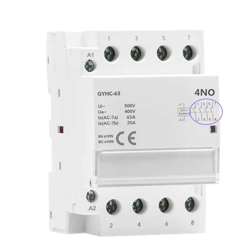 Din Rail AC Contactor 4P 63A 4NO 4NC 2NO2NC 3NO1NC House Use or For Charging Pile Contactor Good Quality