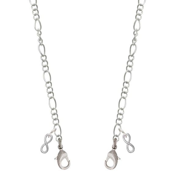 Silvertone Mini Infinity Sign Silvertone Face Mask Necklace