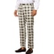 thumbnail image 4 of Pantalones de cuadros INSPIRE CHIC para hombre, con frente plano y corte recto, talla 32, color caqui, 4 of 5