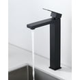 thumbnail image 2 of Wowow Vessel Sink Faucet Black, Single Handle Tall Bathroom Faucet, Single Hole Lavatory Vanity Mixer Bar Tap with Pop Up Drain and Faucet Supply Lines, 2 of 6