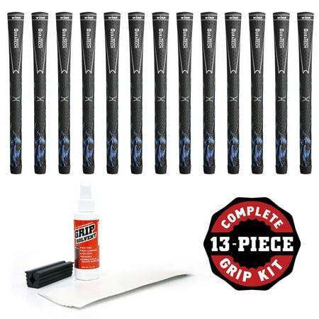 Winn DuraTech Standard Black/Blue - 13 pc Golf Grip Kit (with tape, solvent, vise