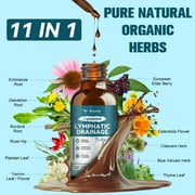 Totaria Liposomal Lymphatic Drainage Drops 11-in-1 Organic Formula - Supports Lymphatic Health, Immune & Detox, Vegan, Raspberry Flavor,2 FL.OZ