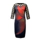 thumbnail image 5 of Vestido de perspectiva de empalme con estampado floral de manga larga de talla grande sexy para mujer de moda Fridja  nbo1941, 5 of 6